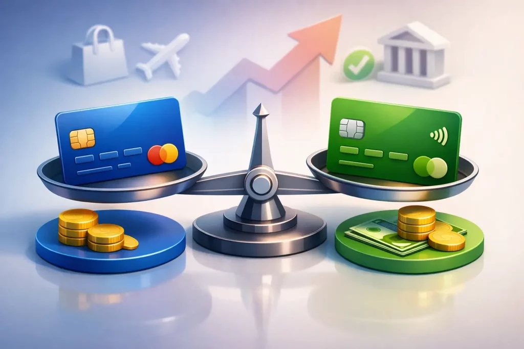 Kreditkarte oder Debitkarte - was passt?